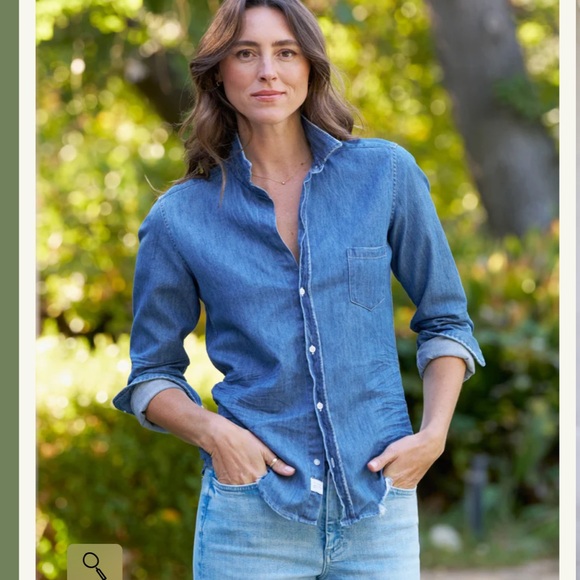 Frank & Eileen blue linen Barry button down shirt, size XS - Picture 1 of 11
